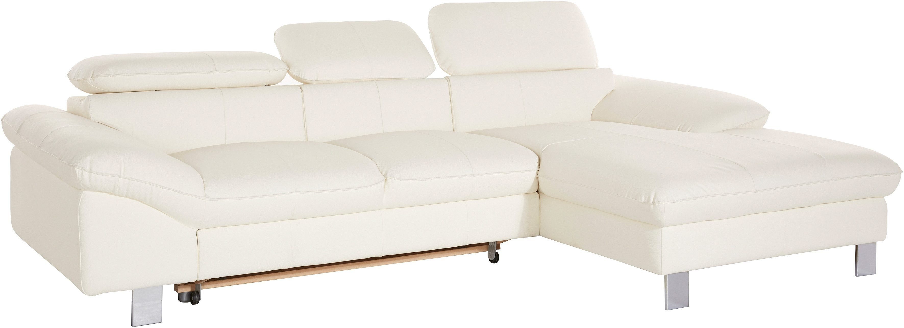 COTTA Polstergarnitur Driver, (Set), bestehend aus Ecksofa und Hocker, mit Kopfteilverstellung