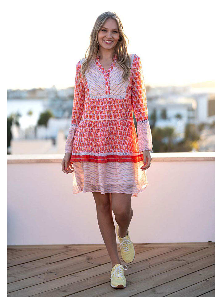 miss goodlife Kleid in Rosa/ Rot/ Weiß günstig kaufen