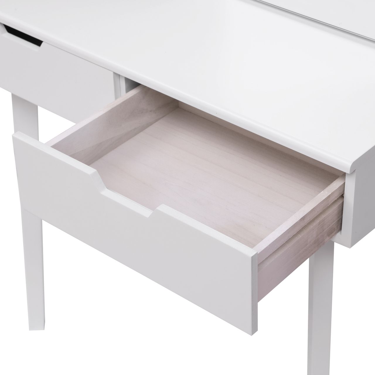 Happy Home Happy Home Schminktisch mit Spiegel, 3 Schubladen und Hocker HDT08-WEI weiß