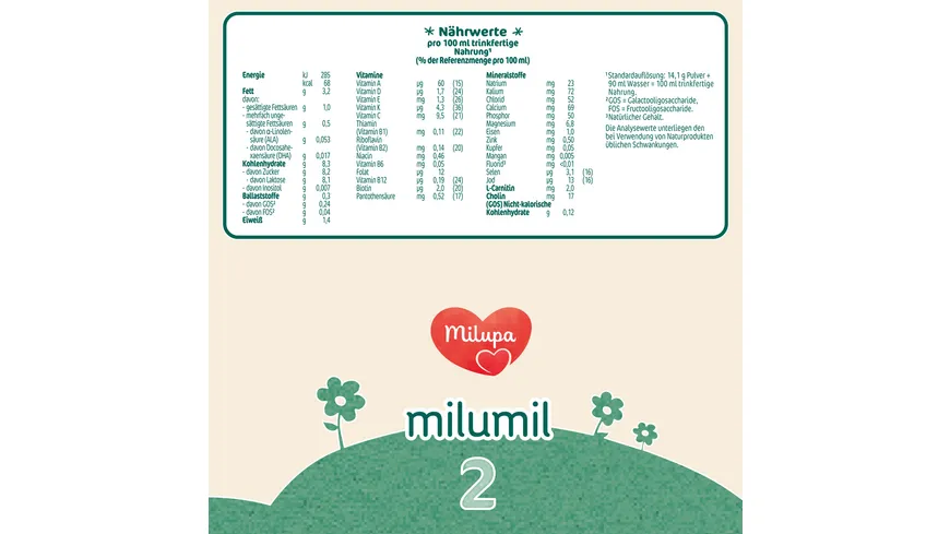 Milupa Milumil 2 Folgemilch 800 g
