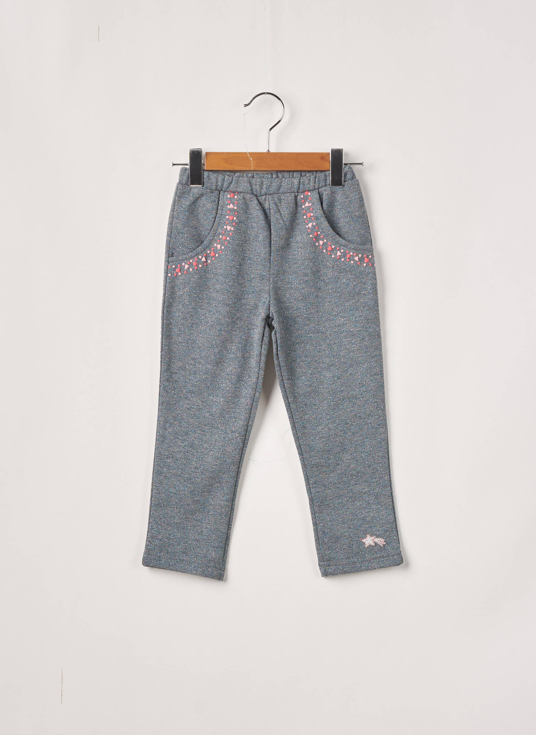 3 Pommes Pantalons Slim Fille couleur gris