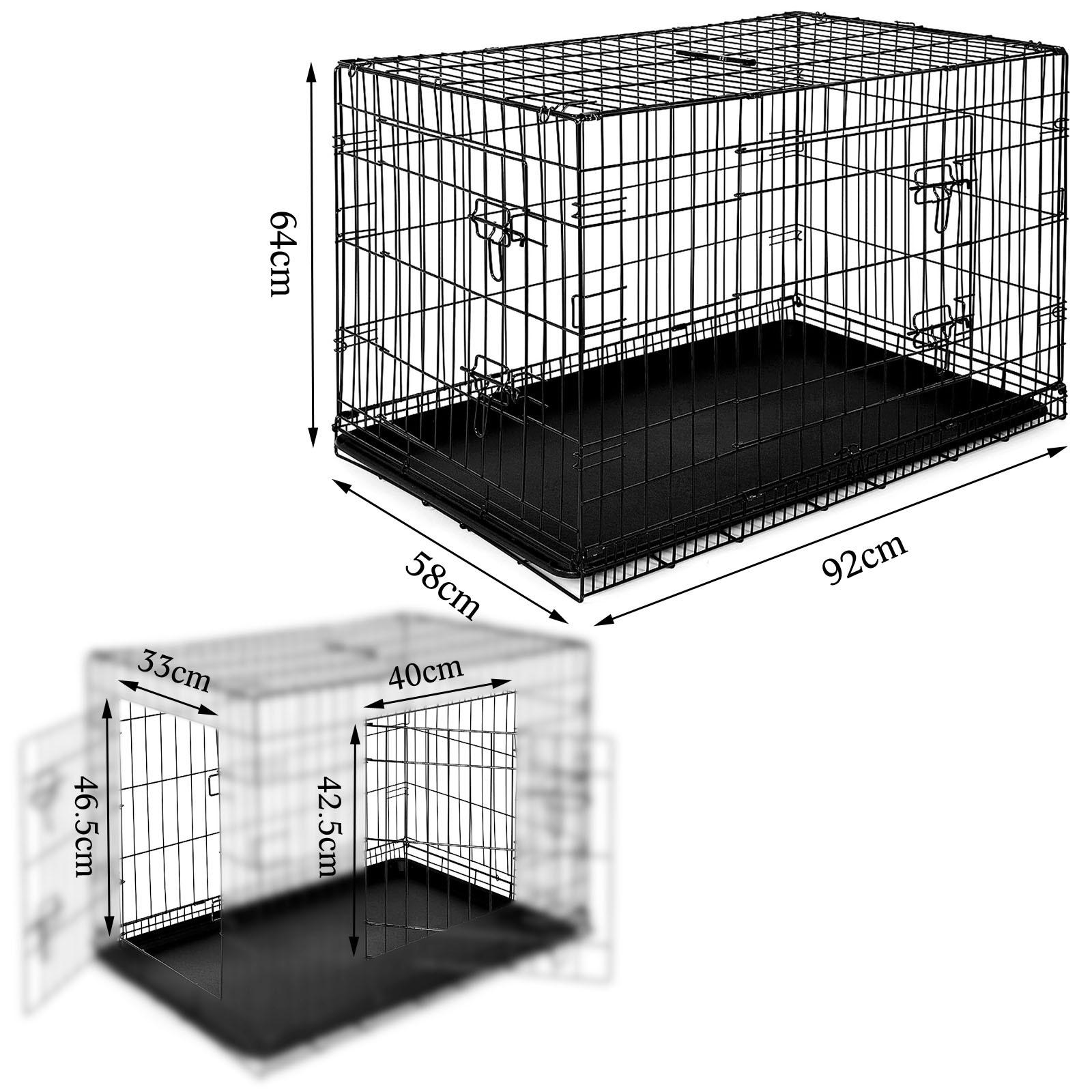 Lionto Transportboxen & Gitterboxen Lionto Hundetransportkäfig Tiertransportbox Hundebox Größe (S) 45x31x36 cm XL