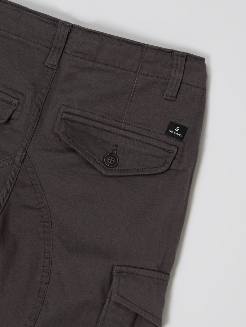 Slim Fit Cargohose mit Stretch-Anteil Modell 'Paul' in anthrazit