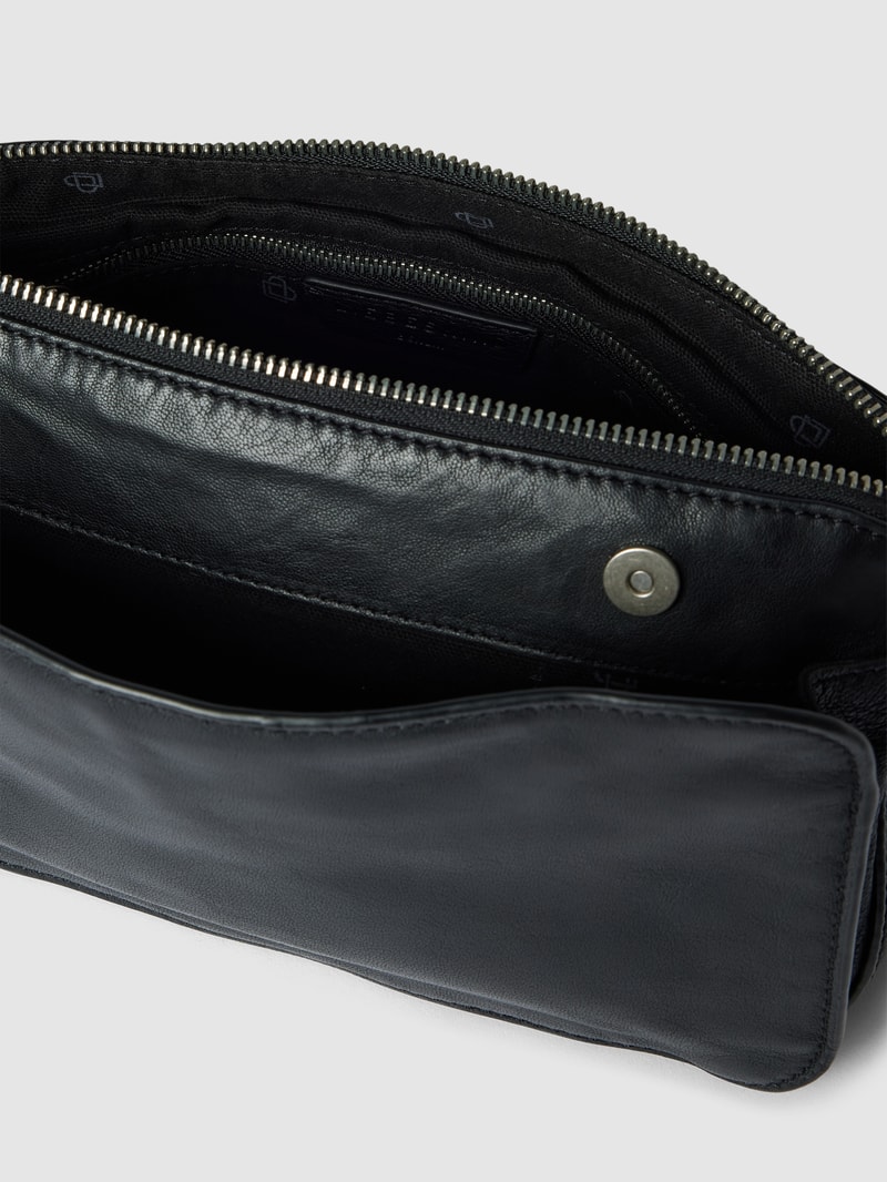 Handtasche mit Label-Details Modell 'Clarice' in schwarz