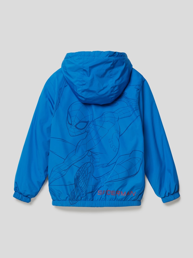 Jacke mit Motiv-Print in blau