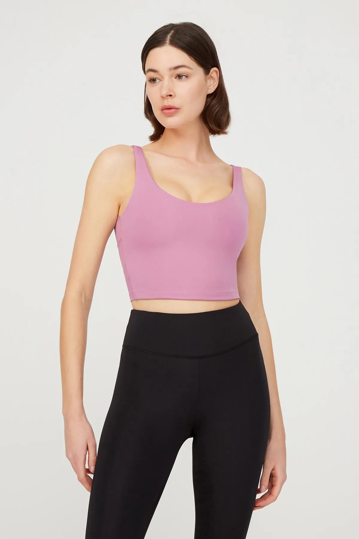 LOS OJOS  Lavendel, leicht unterstützter Rücken, detailliertes, bedecktes Crop-Top, Bustier, kurz geschnitten