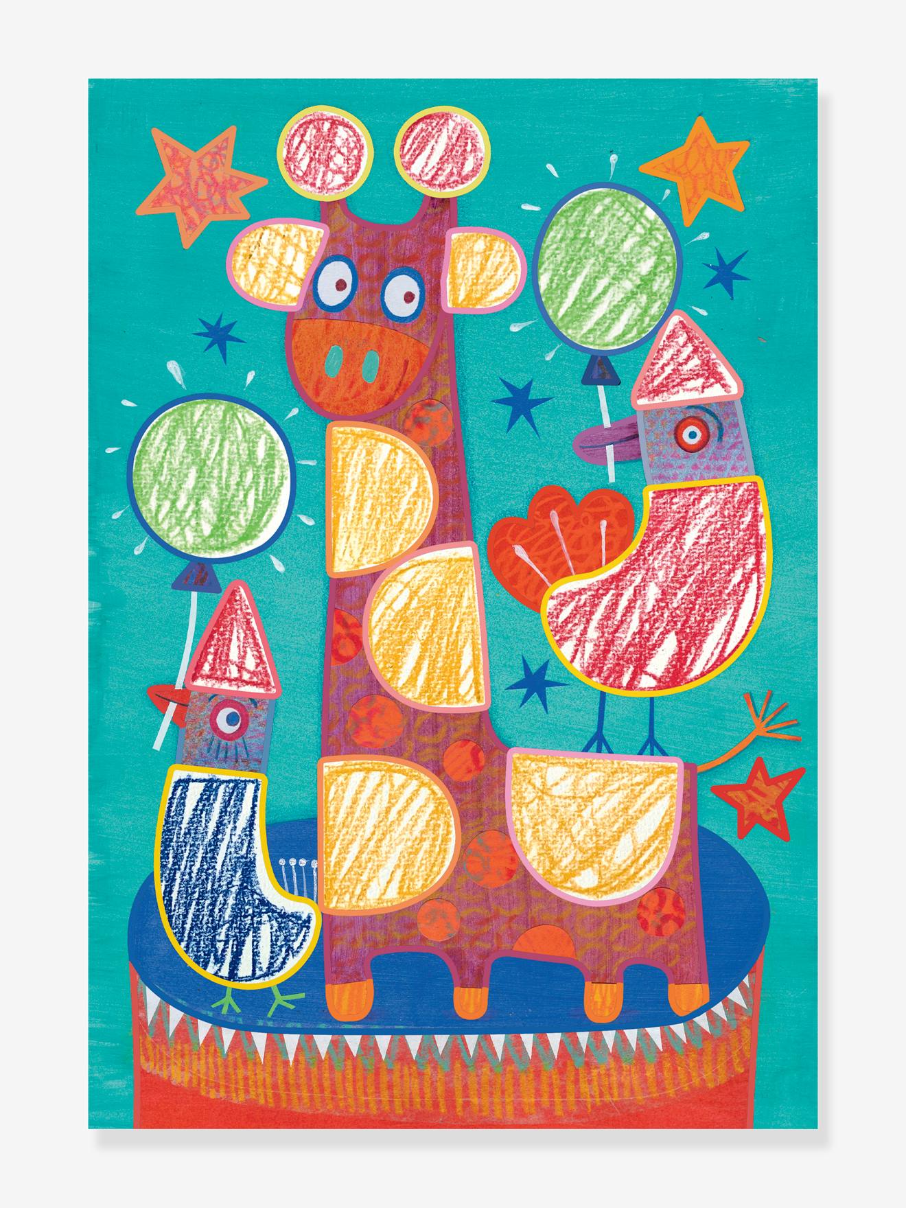 Coloriage pour les petits Funambule et balles DJECO bleu