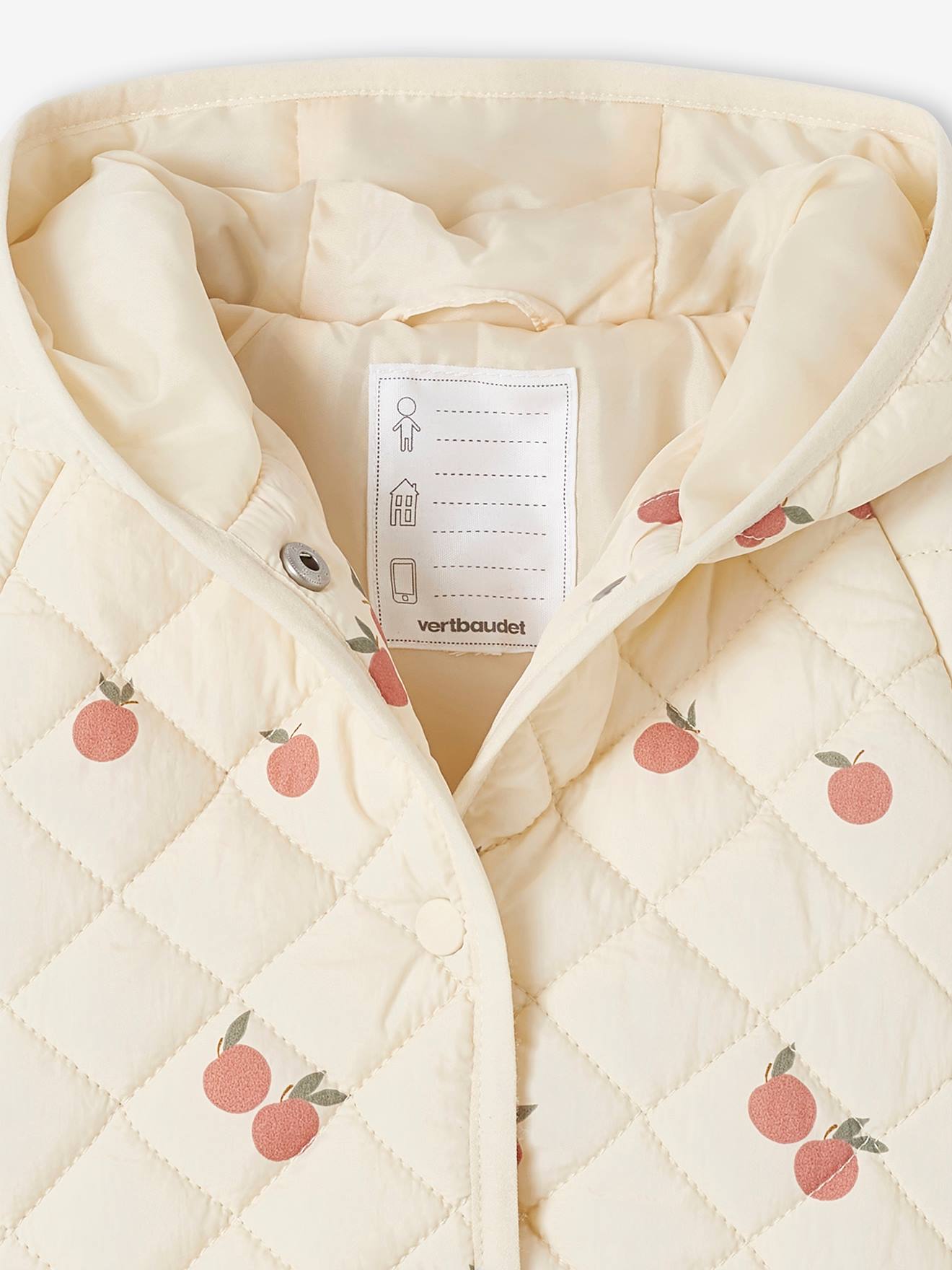 Blouson matelassé bébé avec capuche écru