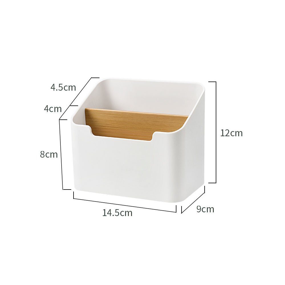 KOMIRO Aktenregal Holz Desktop Organizer Stiftehalter 14,3*9,2*12cm, Weiß