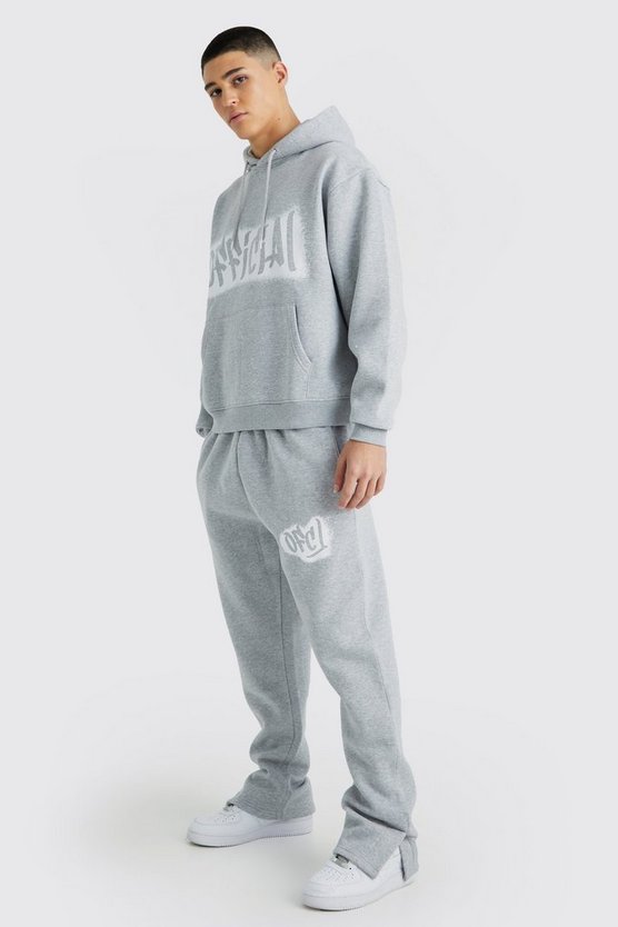 Kastiger Oversize Official Trainingsanzug mit geteiltem Saum
