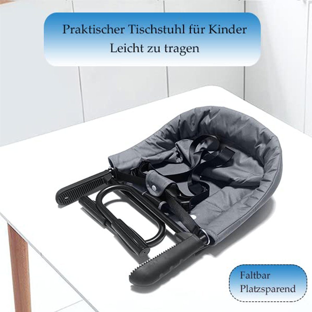 AUFUN Tischsitz Faltbar Babysitz Booster Sitz Baby Sitzerhöhung Hochstuhl, Tragbares Und Füllbares