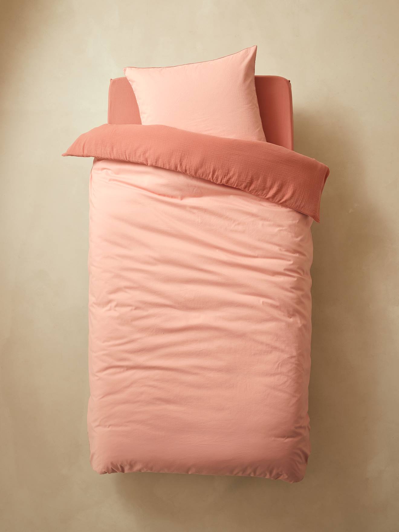 Vertbaudet Kinder Bettwäsche-Set mit Musselin Oeko-Tex - rosa