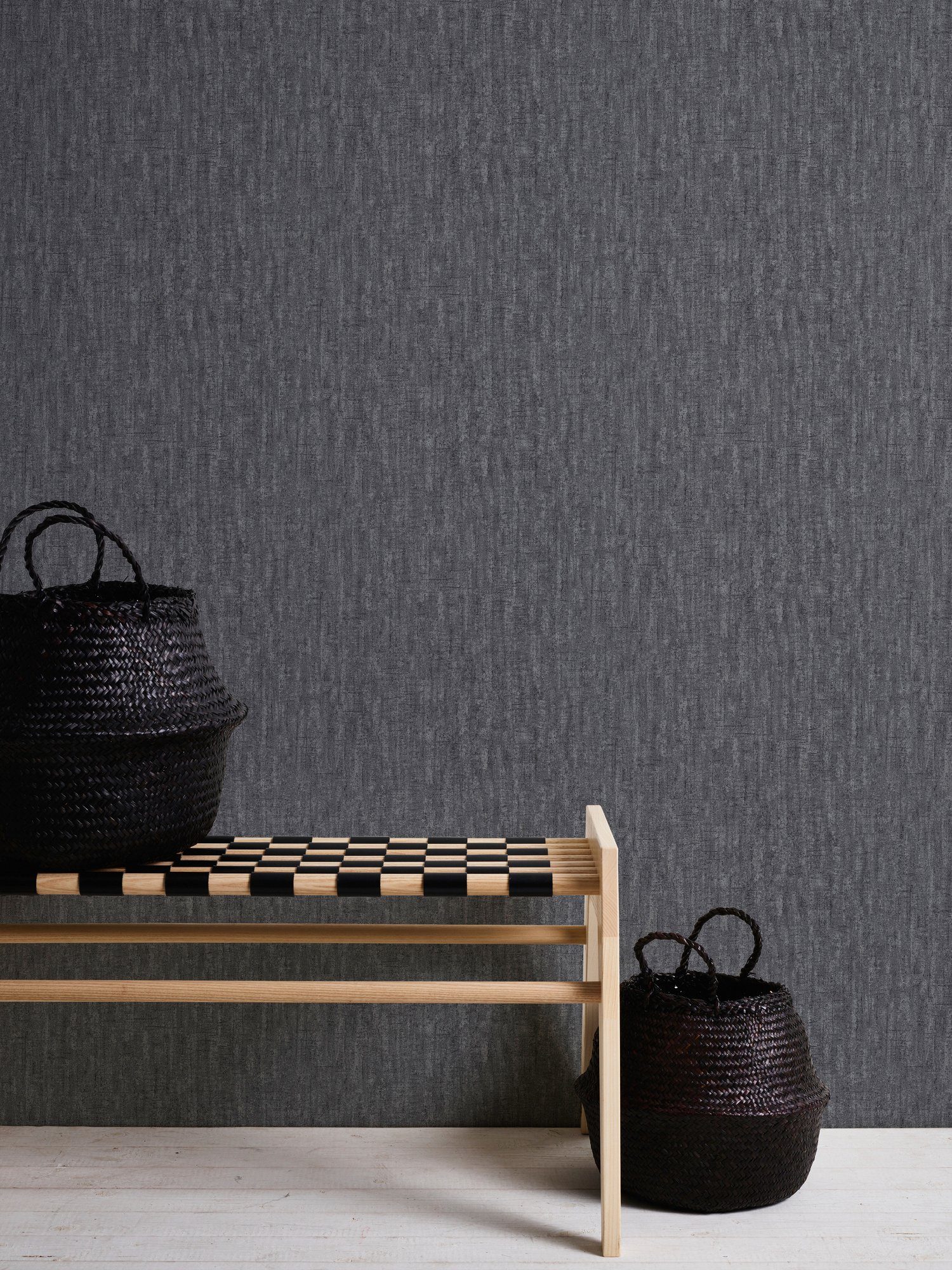 living walls Vliestapete Titanium, strukturiert, gemustert, Uni Tapete Vintage