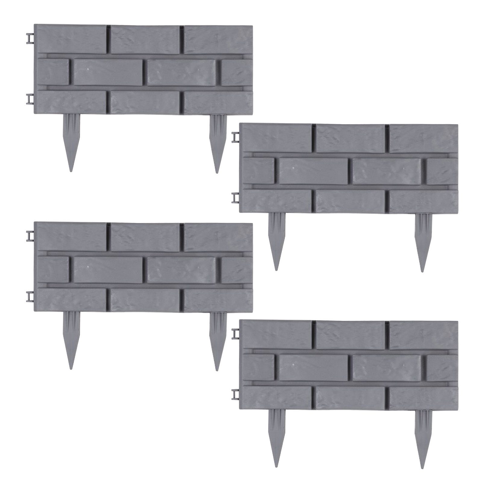 HTI-Living Beetumrandung Beeteinfassung Steinmauer 4-teilig Nessa, Beetbegrenzung Beetumrandung