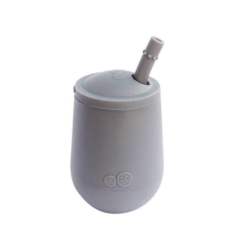 Gobelet avec paille gris ezpz