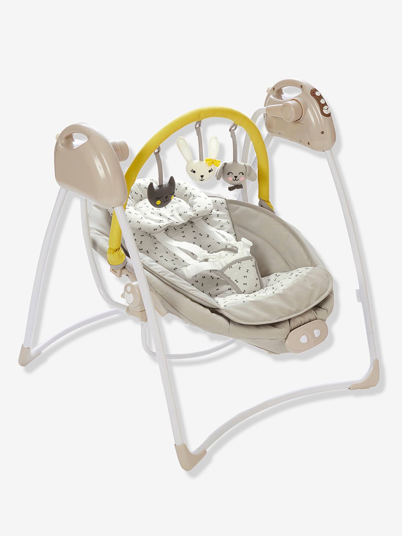 Balancelle avec arche de jeux Babyswing vertbaudet gris