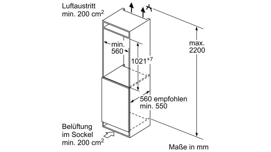 NEFF Einbaukühlschrank N 30 KI1311SE0, 102,1 cm hoch, 54,1 cm breit