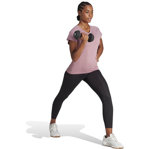 DAMEN SHIRT AEROREADY TRAIN ESSENTIALS MINIMAL BRANDING V-NECK