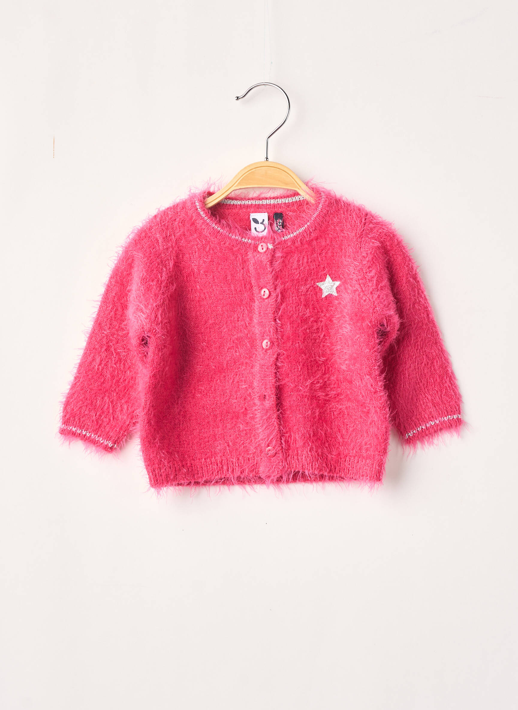 3 Pommes Fine Maille Fille couleur rose