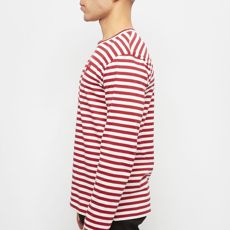 Comme des Garcons Play Play Red Heart Striped Long Sleeve T-Shirt red/white