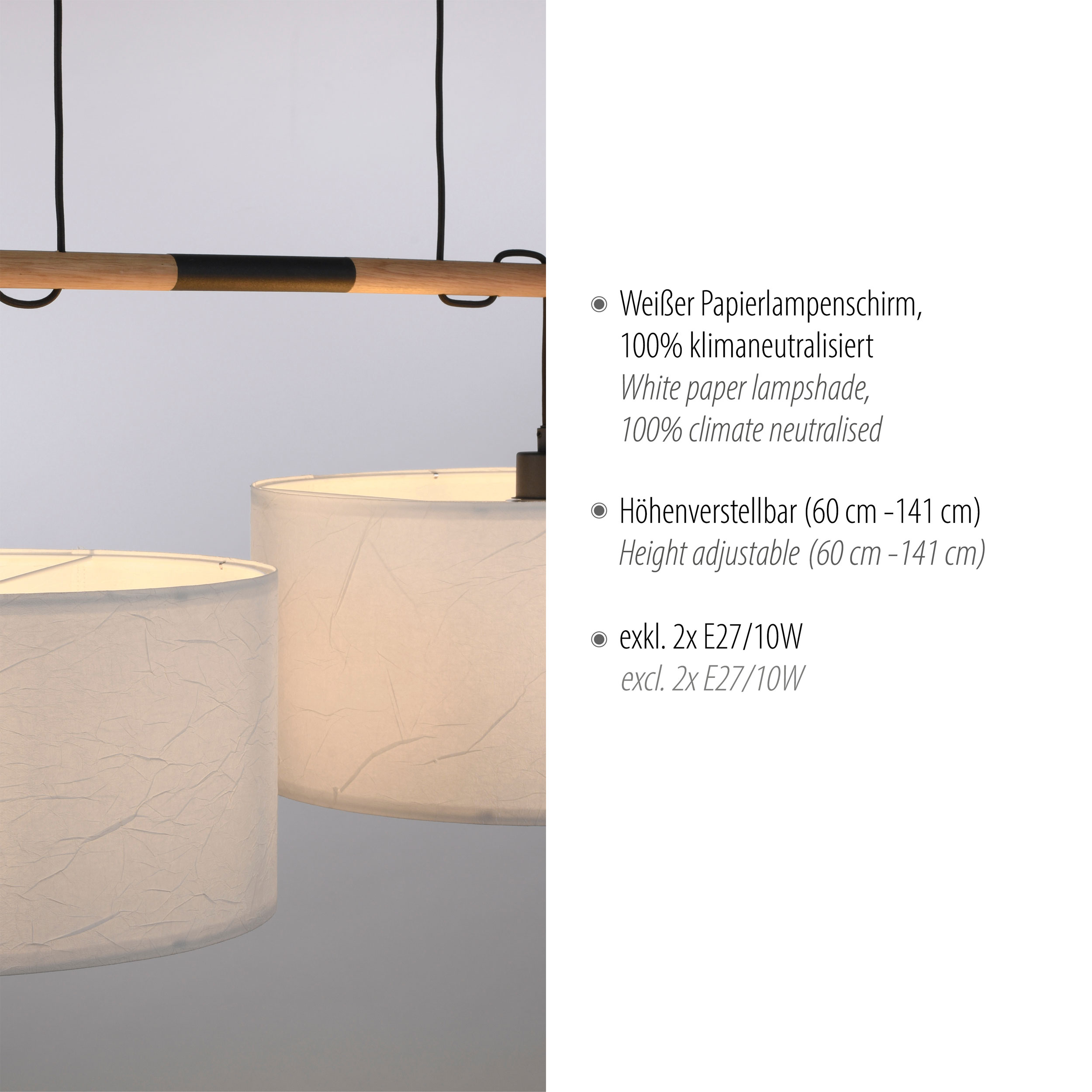 JUST LIGHT.Pendelleuchte 2flg