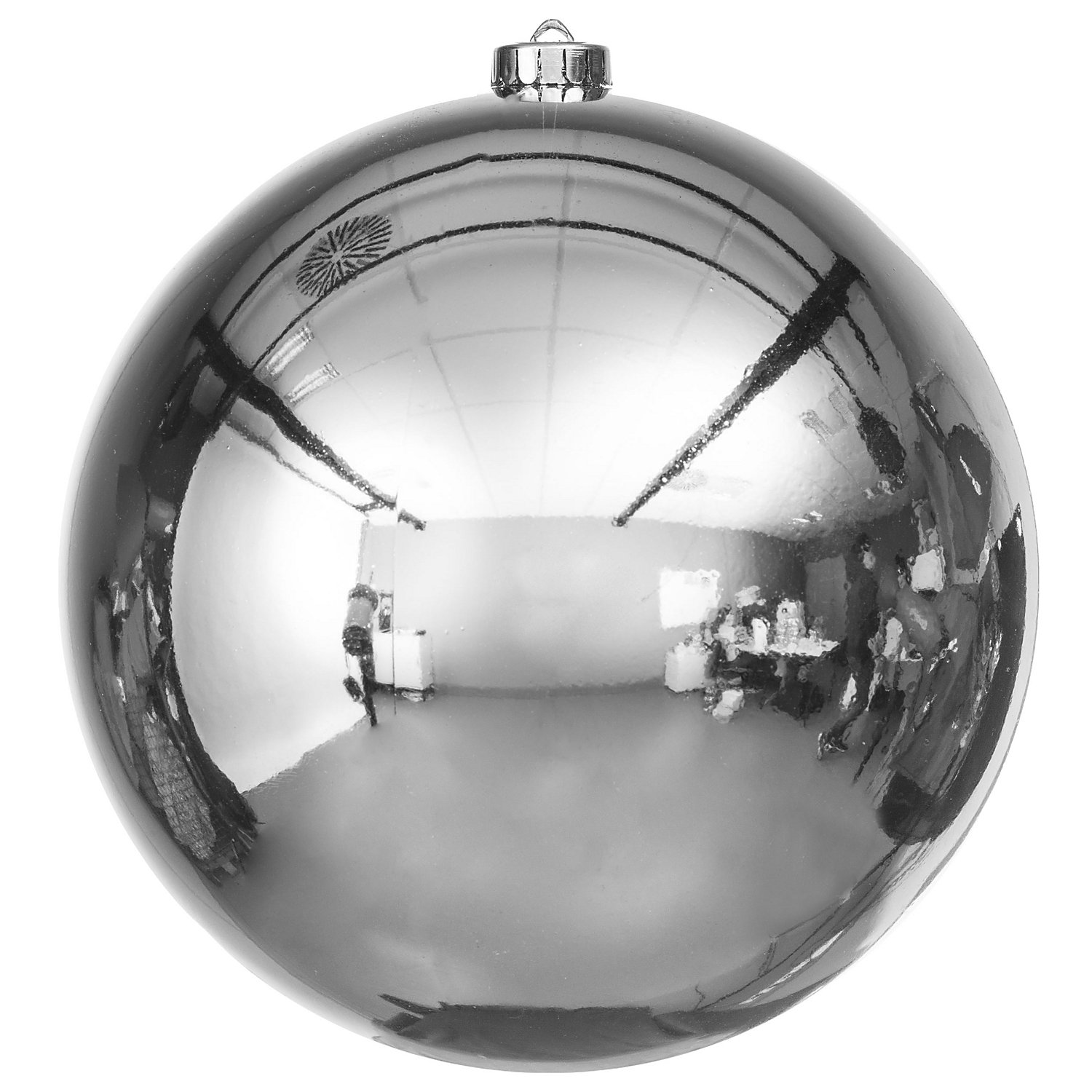 Weihnachtskugel aus Kunststoff, silber, 20 cm Ø