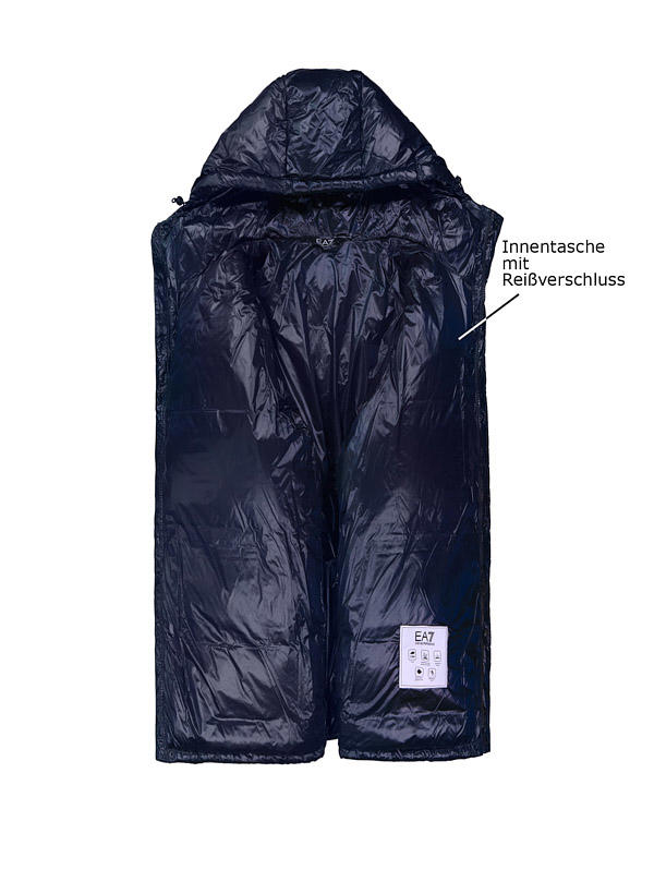 EA7, Daunenjacke, Mikrofaser wasserabweisend, blau