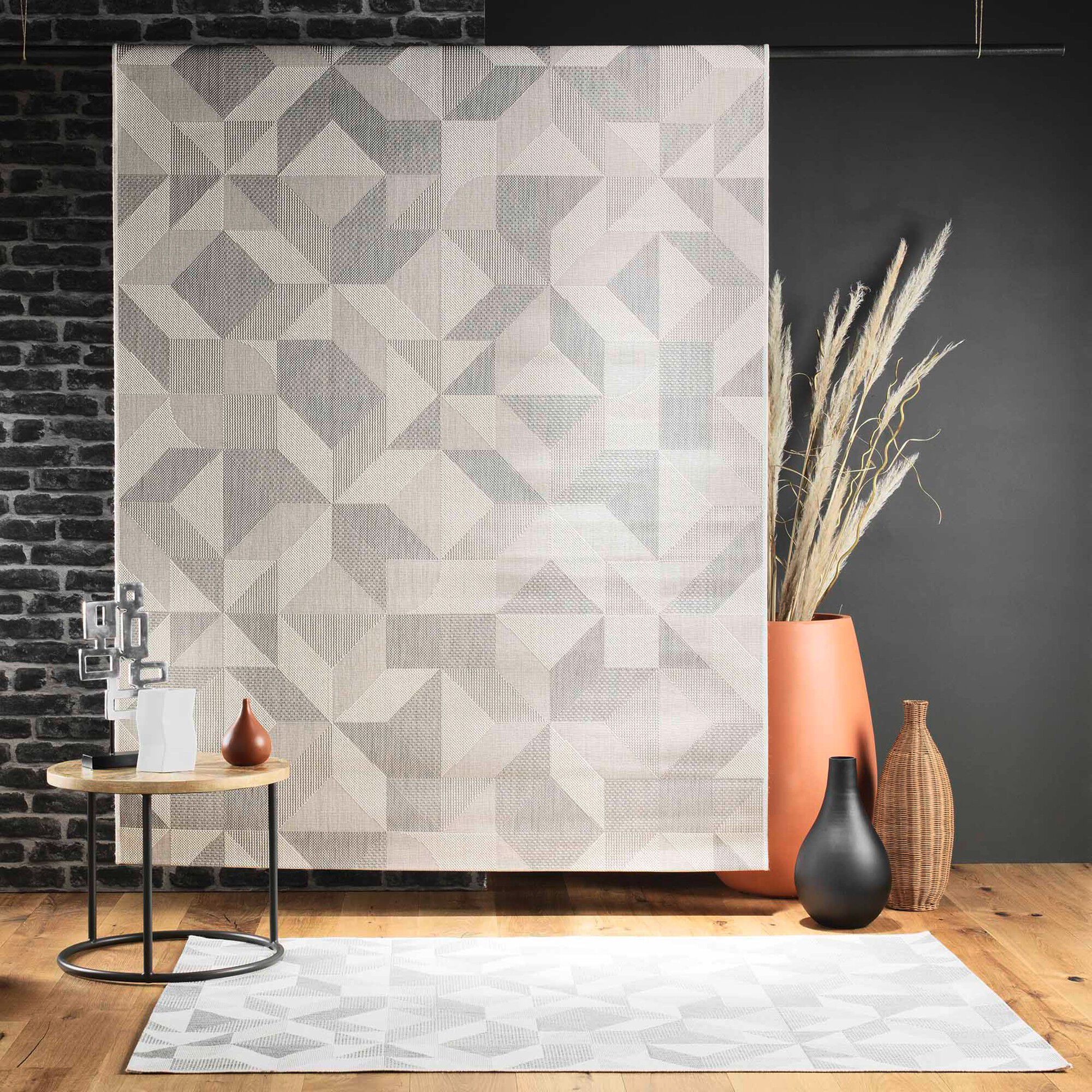 Tapis décoratif rectangulaire, motif graphique