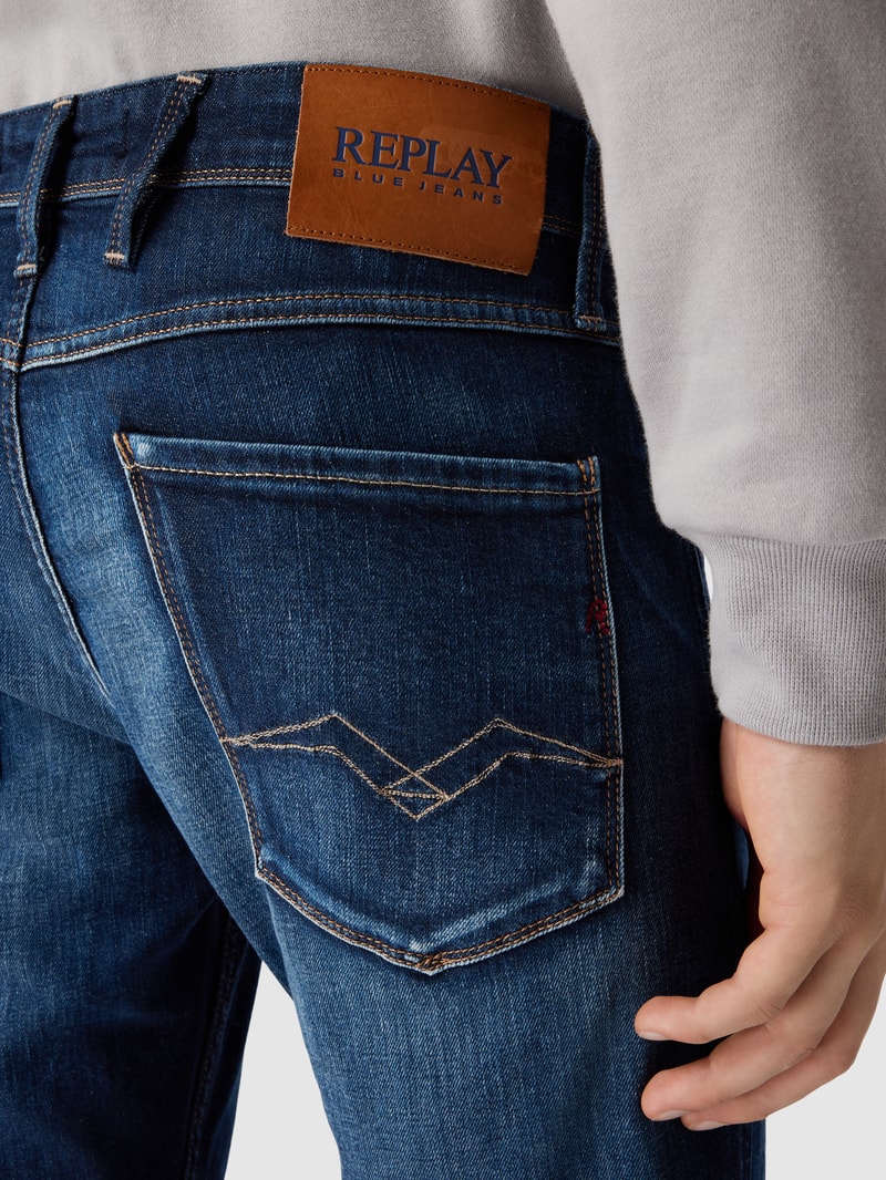 Jeans im 5-Pocket-Design Modell 'ANBASS' in marineblau
