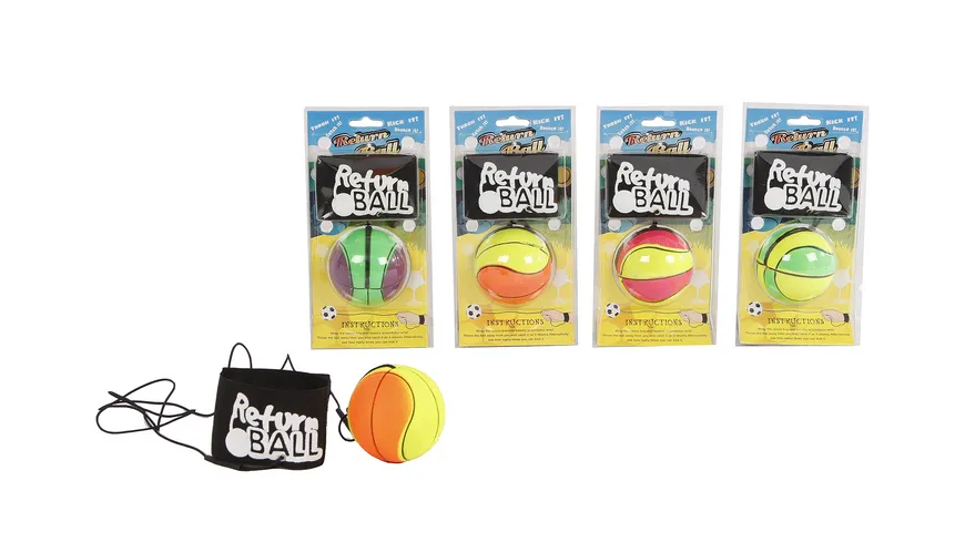 Van Manen - GUMMIBALL 6CM AN SCHNUR,MANEN 620467, 1 Stück, sortiert