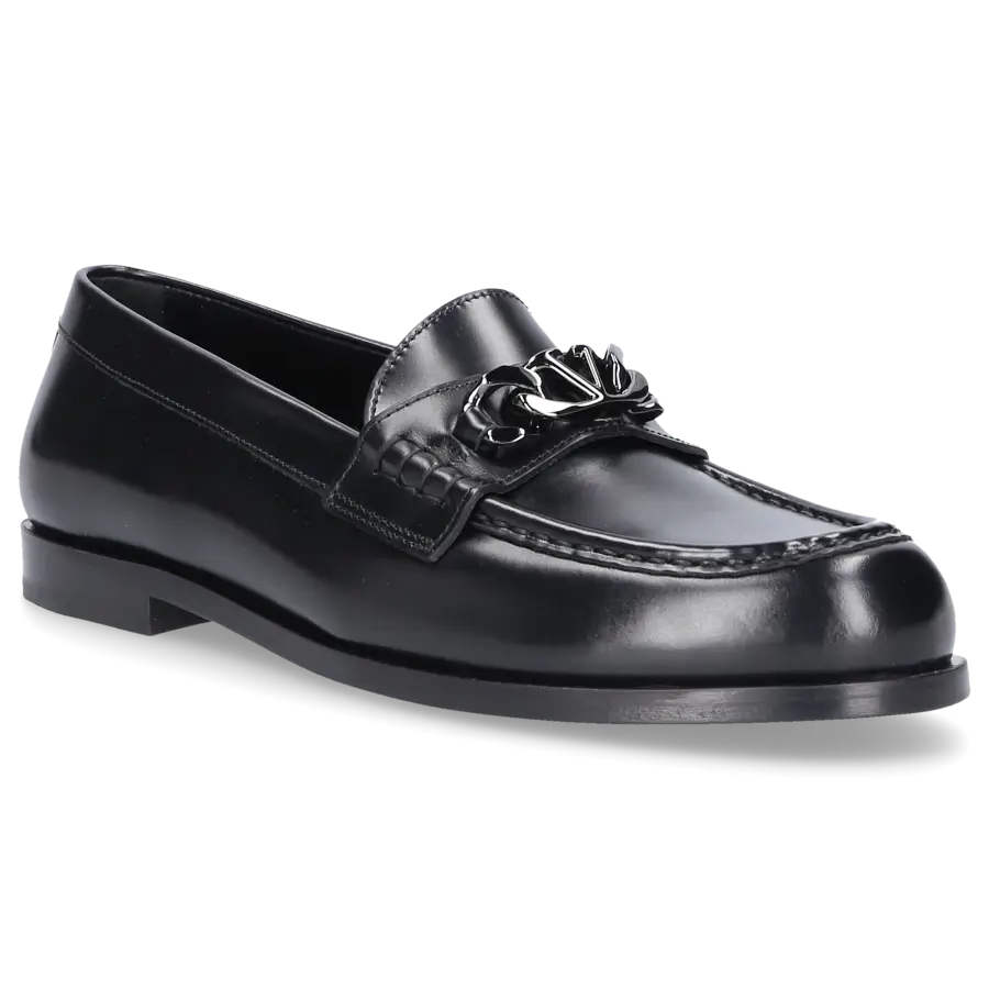 Valentino Garavani - Loafer VLOGO CHAIN Kalbsleder - schwarz