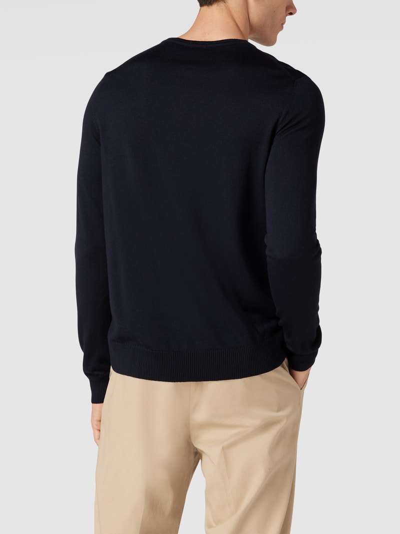Pullover aus Merinowolle Modell 'Denny' in marineblau