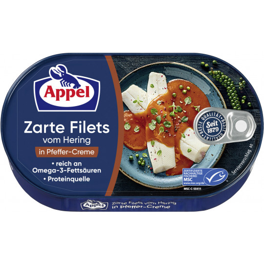 Appel zarte Heringsfilets in Pfeffer-Creme 200G