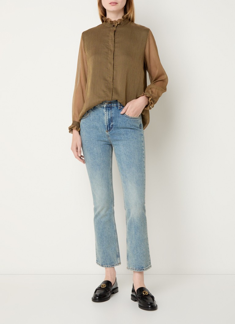 Jeans Claudie Pierlot Louis a vita alta, cropped e svasati, lavaggio medio