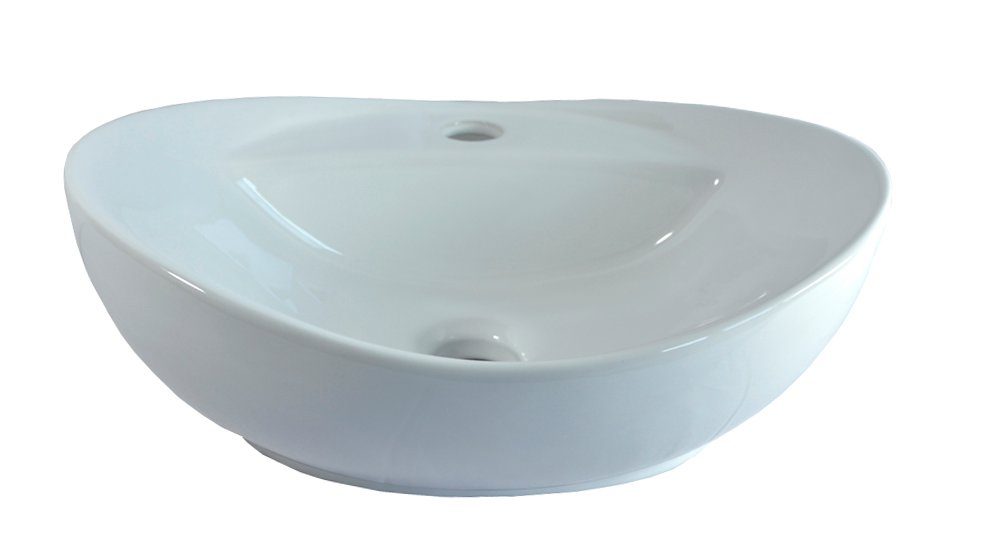 Preero Aufsatzwaschbecken Aufsatzwaschbecken oval, Keramik 40,5x32,5cm, Waschbecken klein