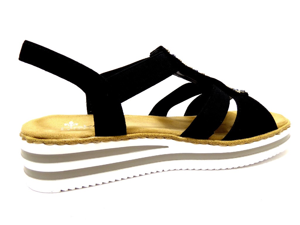 RIEKER Klassische Sandalen schwarz