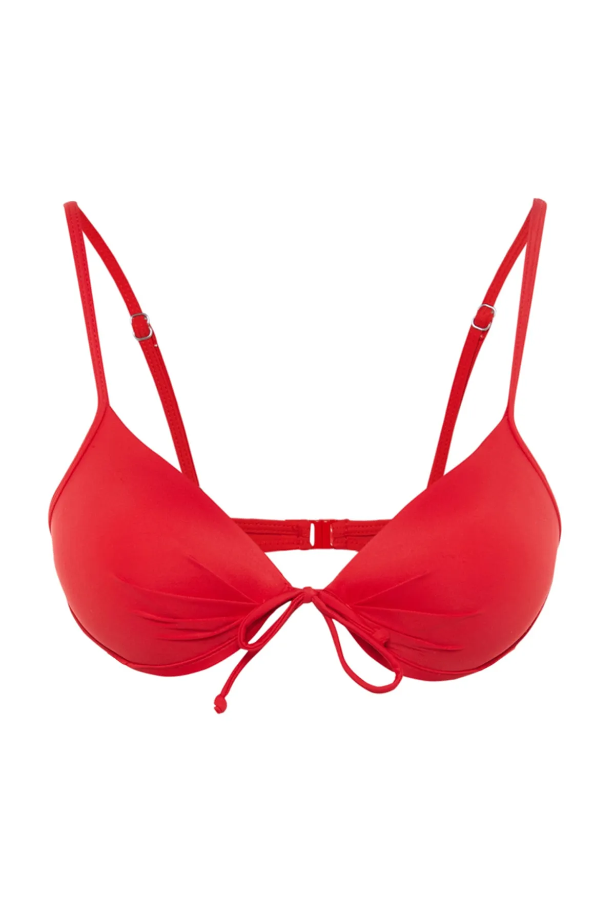 Trendyol Collection  Rotes Balconet-Push-Up-Bikinioberteil TBESS20BU0237