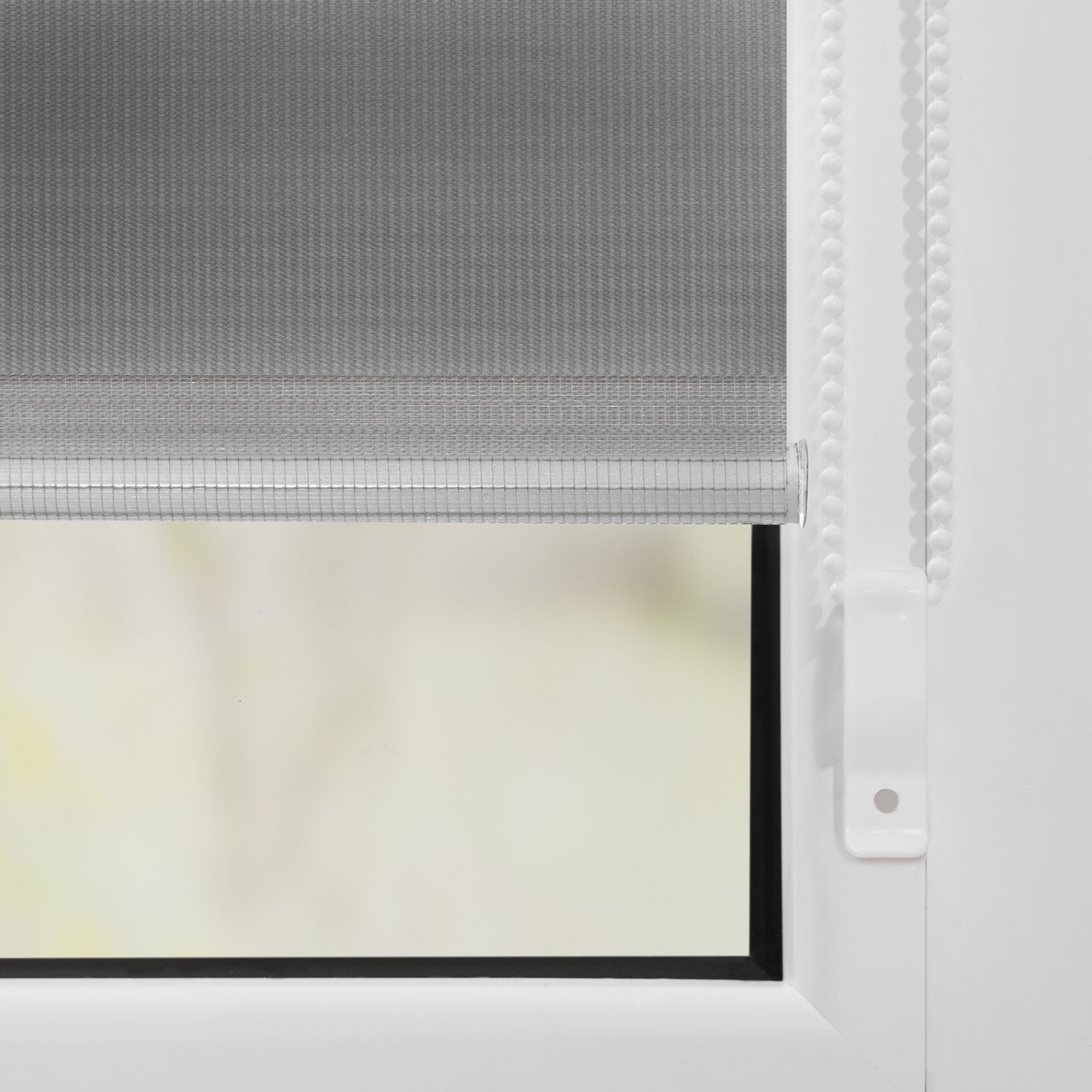 Lichtblick Duo-Rollo Klemmfix, ohne Bohren - Grau, 90 cm x 220 cm (B x L)