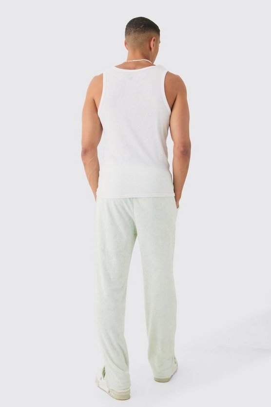 Frottee-Jogginghose mit geteiltem Saum