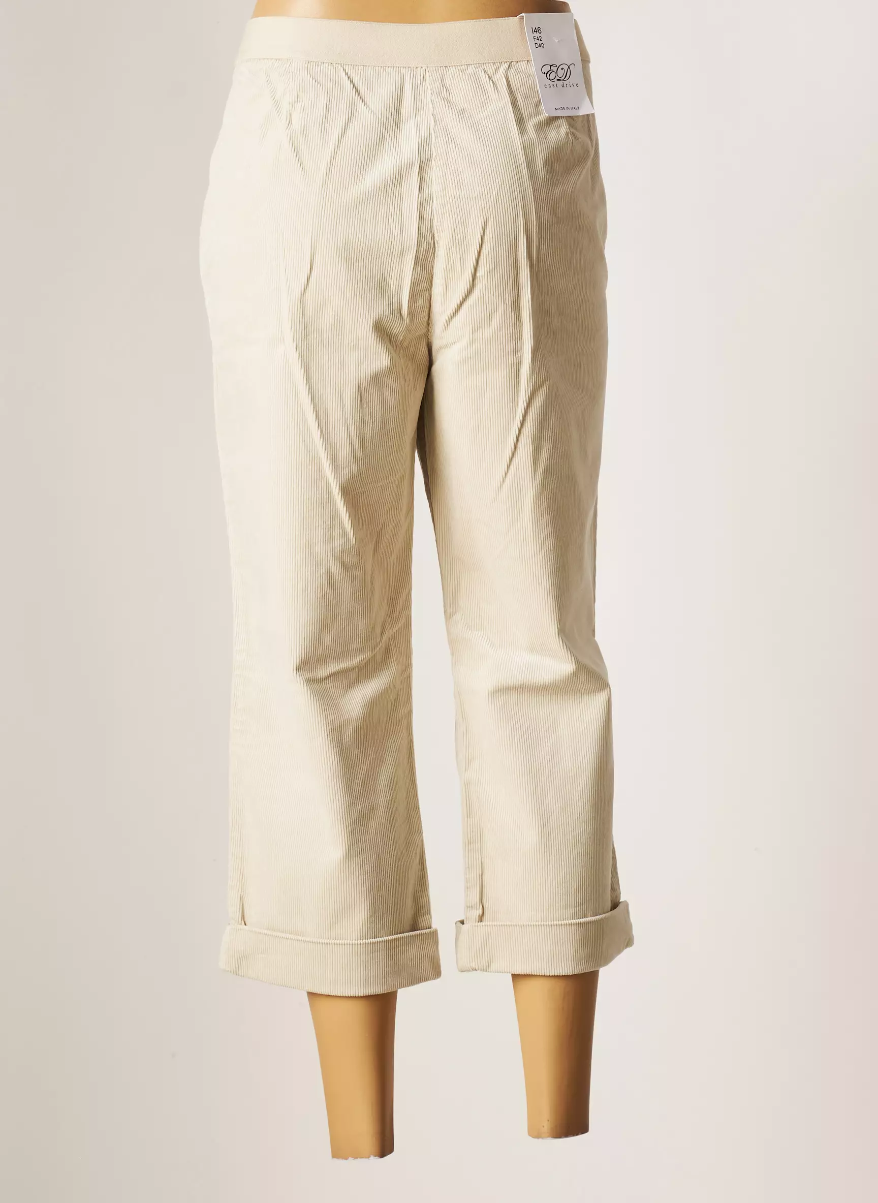 East Drive Pantacourts Femme couleur beige
