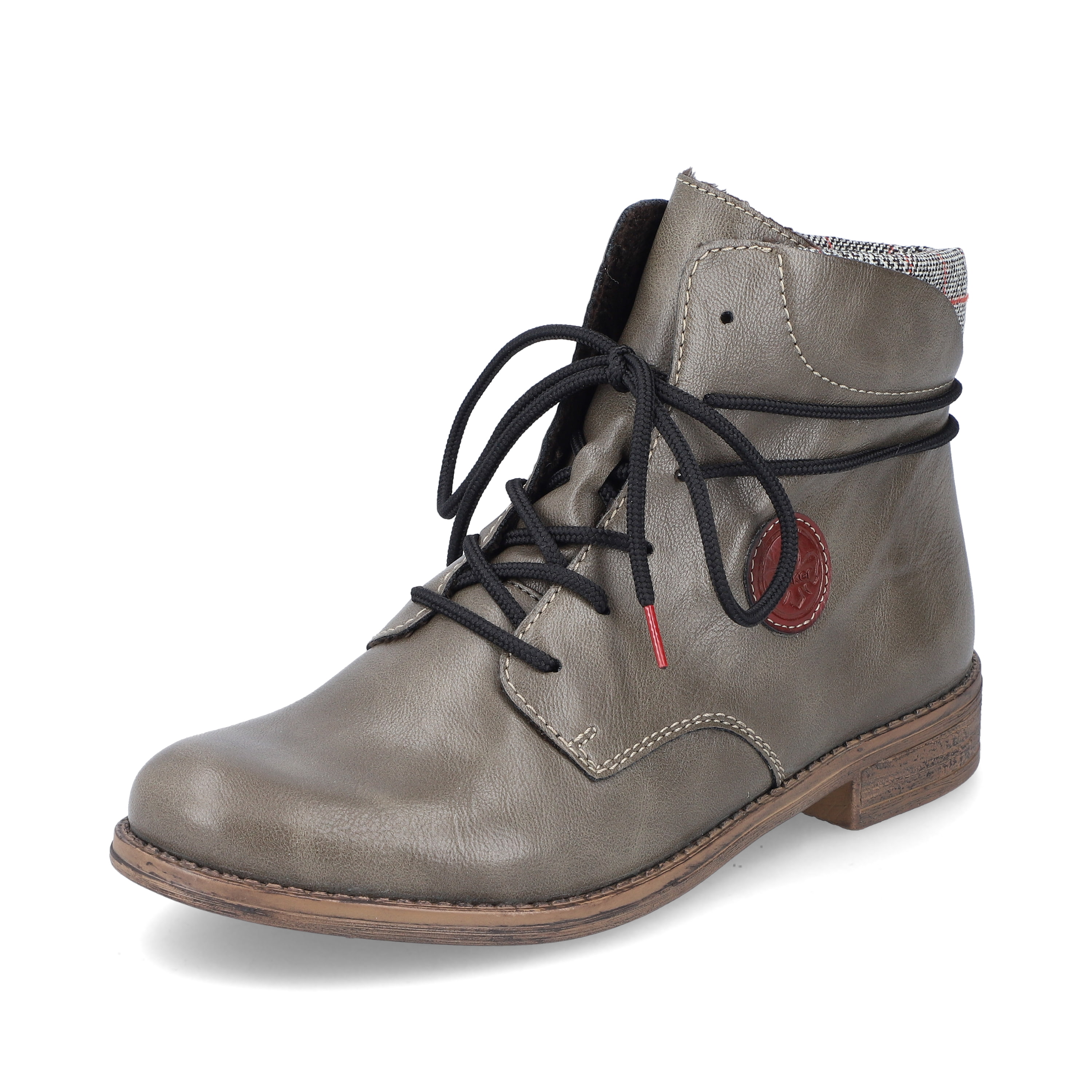 Rieker Damen Schnürstiefel graugrün