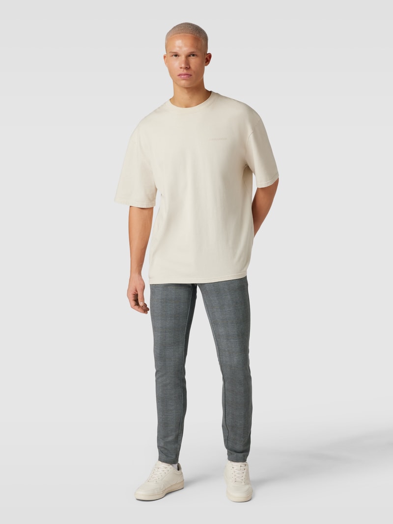 Tapered Fit Hose mit Glencheck-Muster Modell 'MARK' in mittelgrau