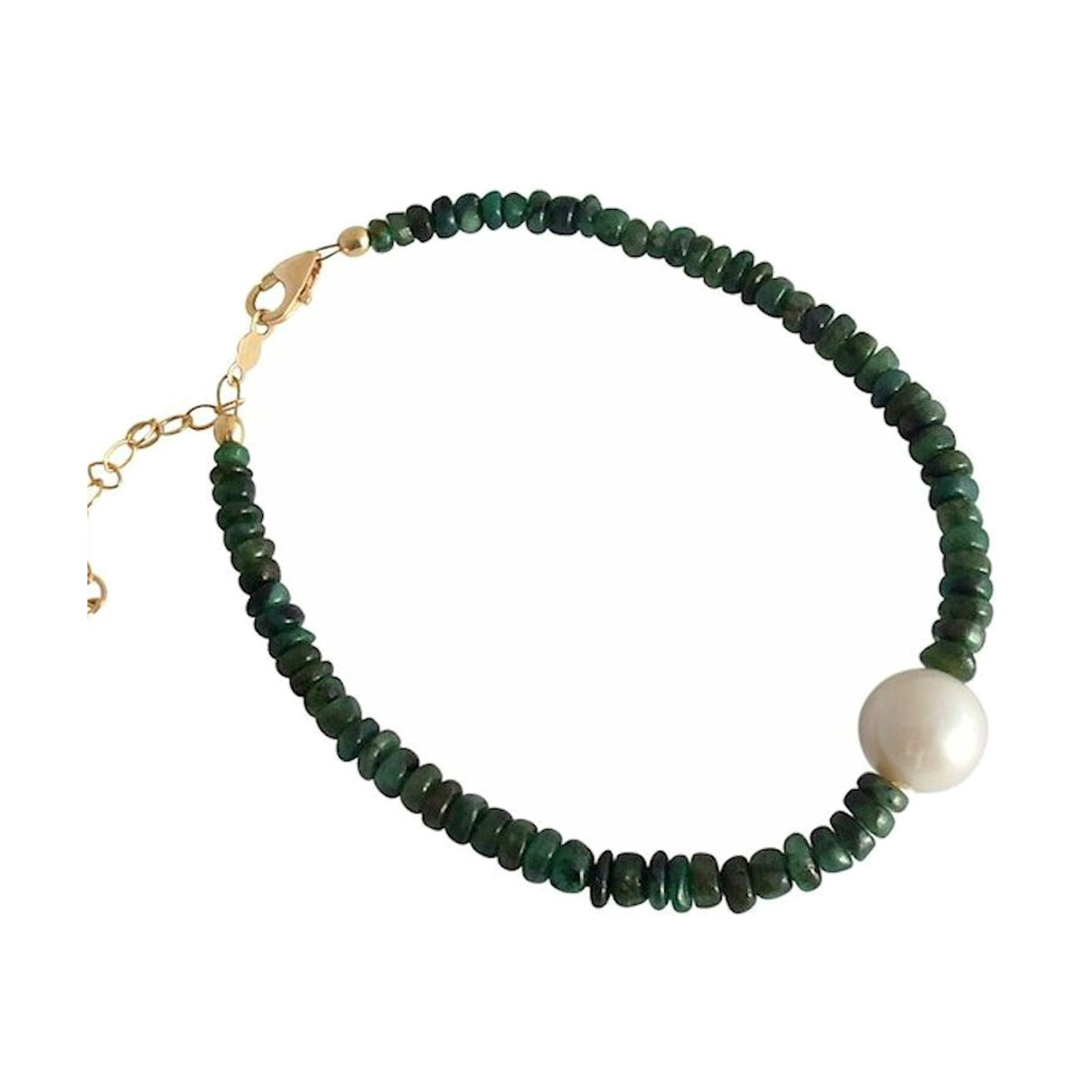 Armband 'Smaragd - Perle'