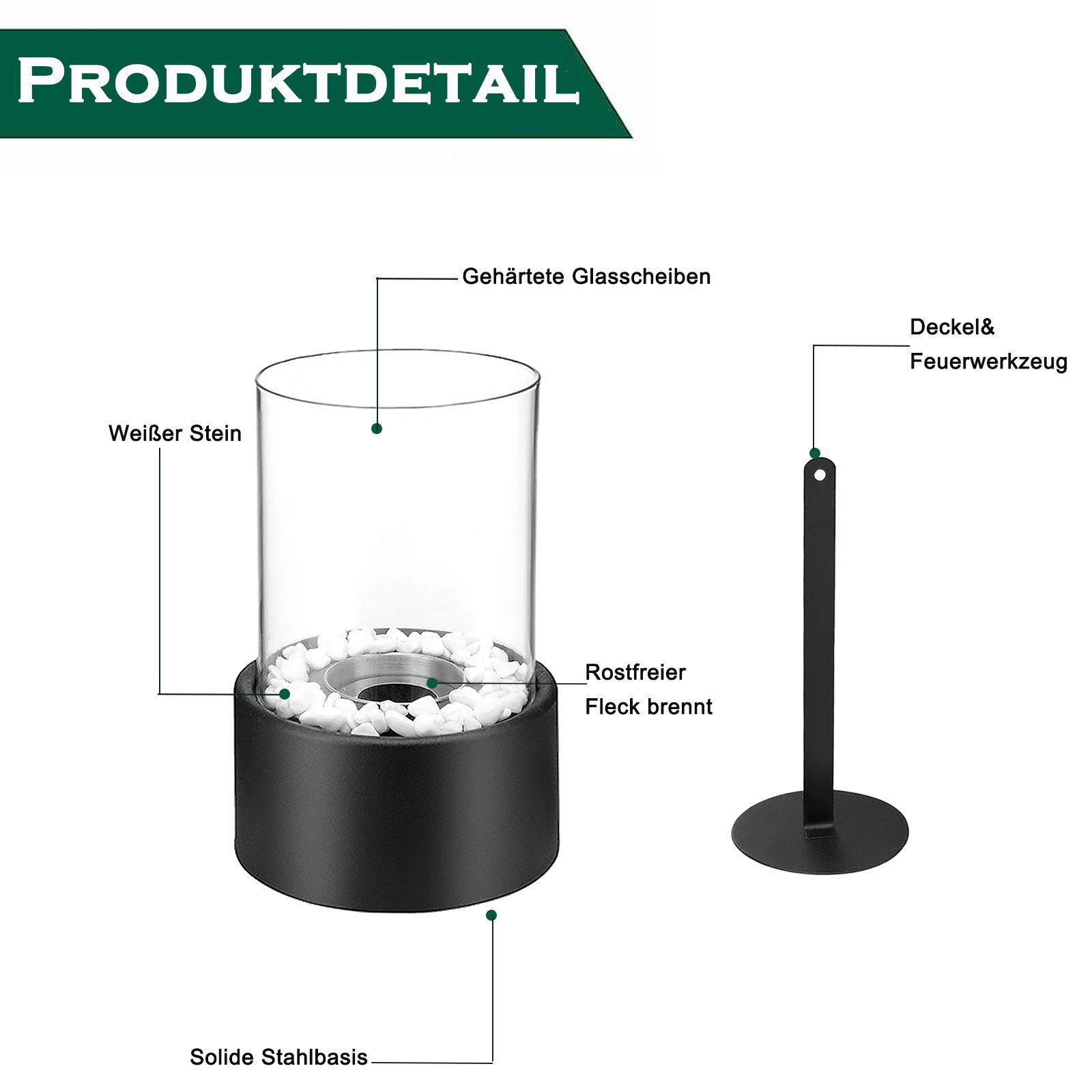 AUFUN Dekokamin Bioethanol Kamin, Indoor und Outdoor