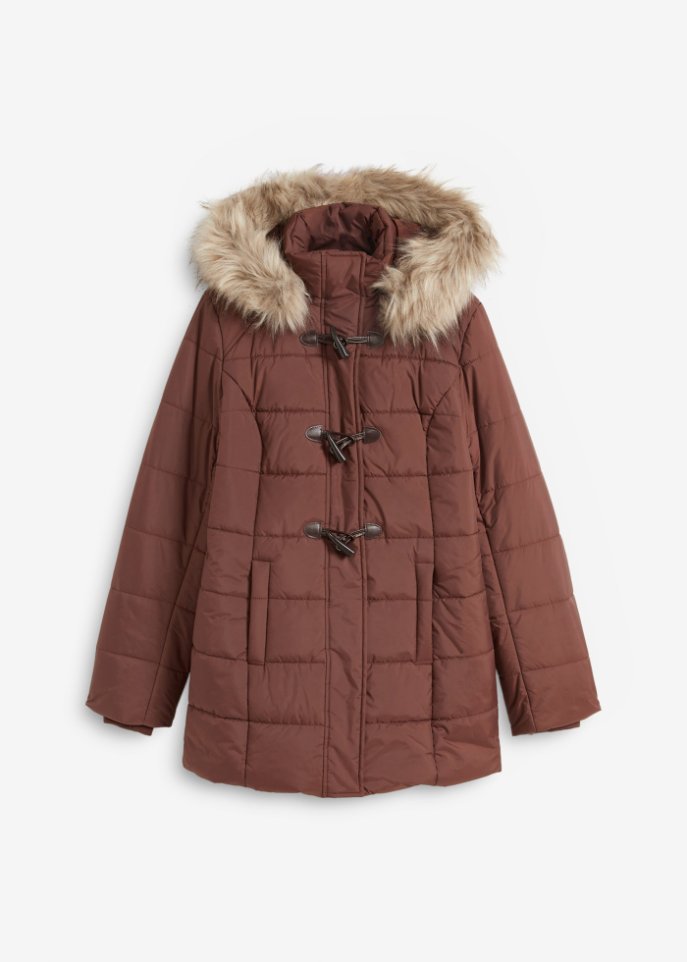 Duffle-Jacke mit Kapuze und Knebelknöpfen