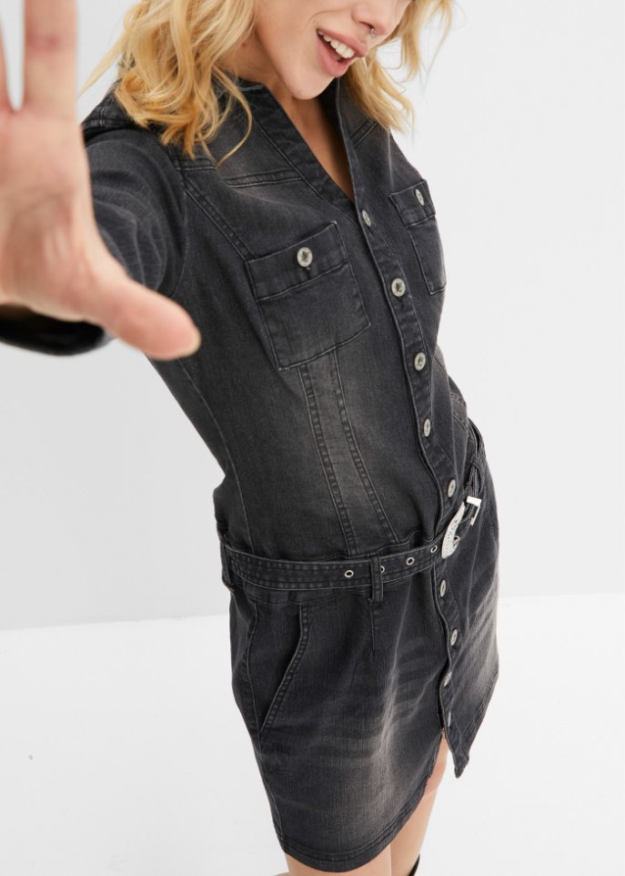 Jeans Kleid mit Gürtel