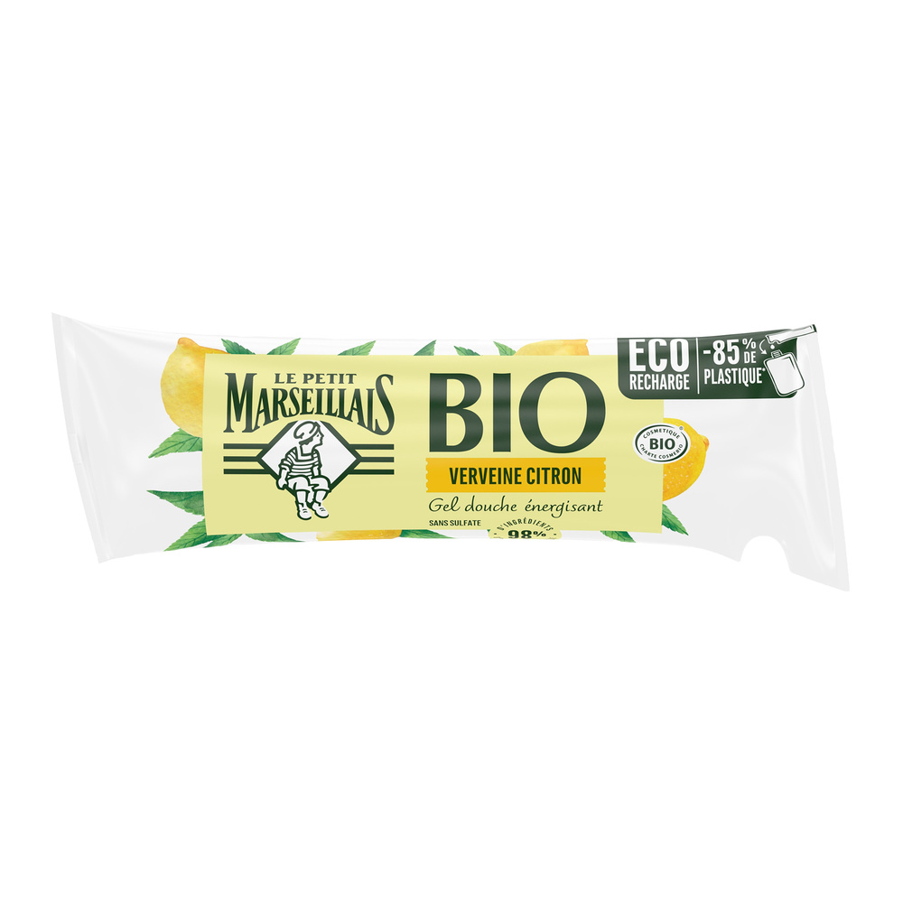 le petit marseillais Berlingot  Gel Douche Bio Energisant, au PH Neutre, Verveine Citron, 250 ml Gel douche