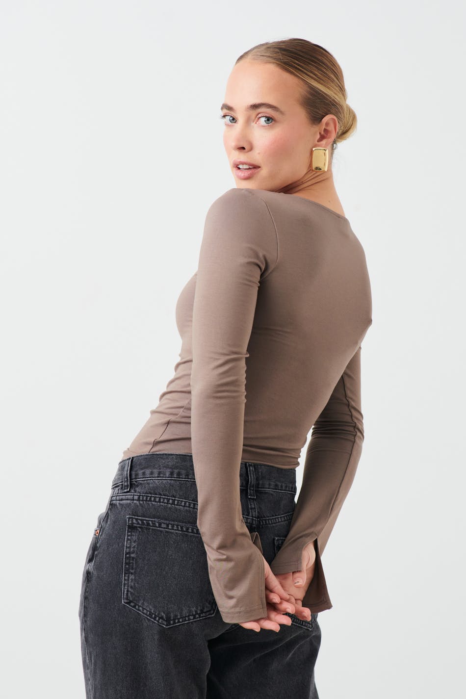 Soft touch crew neck top