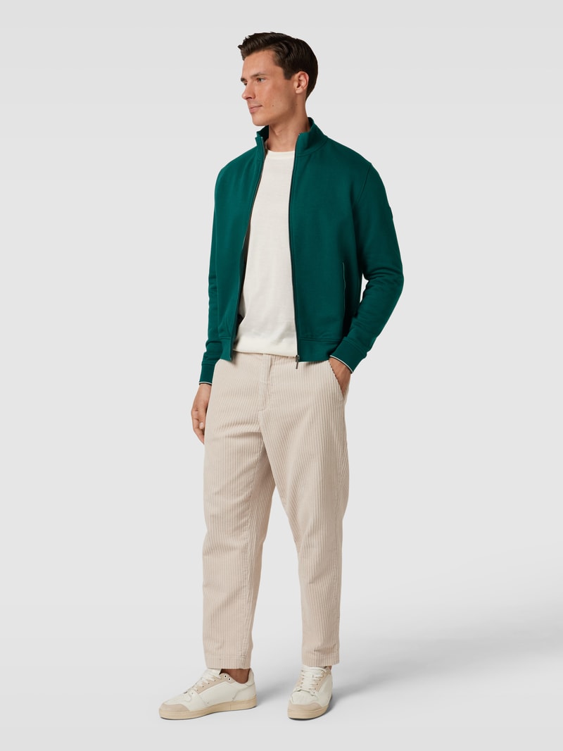 Sweatjacke mit Stehkragen in grün