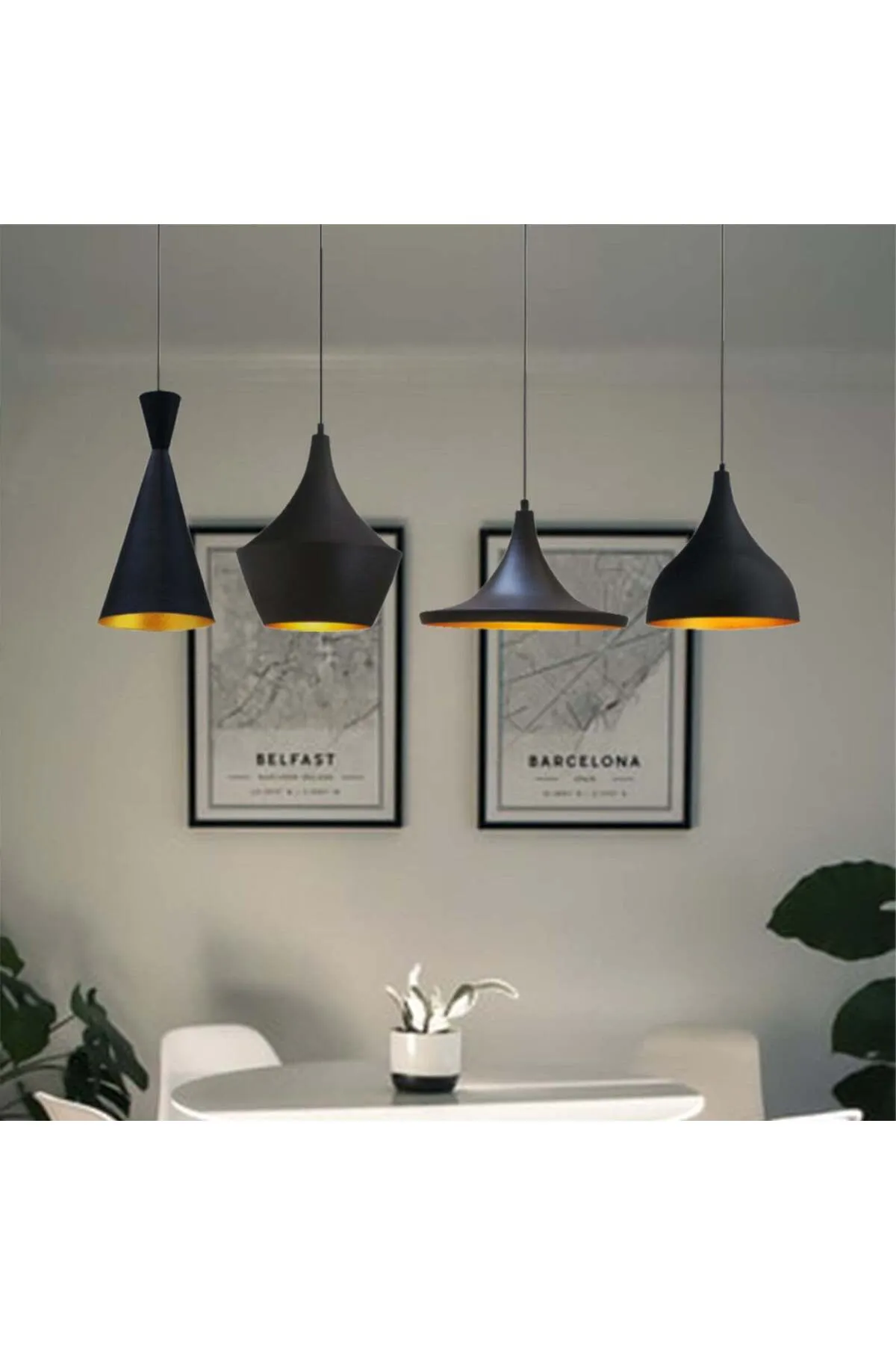 Bamyum  Esstischlampe Hängend 4 Flammig Pendelleuchte Set aus 2-3-4 Pendellampen Hängelampe Pendelleuchte